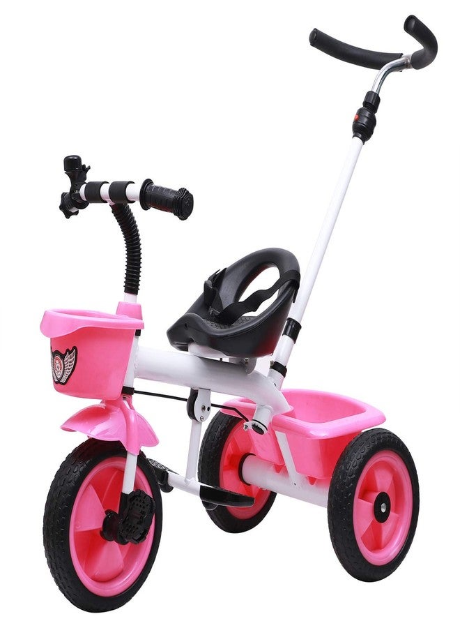 JoyRide Metal Tricycle with Parent Push Handle (Pink) - Image 2